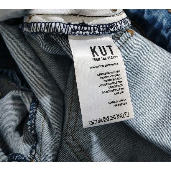 Kut From the Kloth Ashley Slouchy Barrel Jeans Womens Size 2 High Rise Metallic - Picture 10 of 11